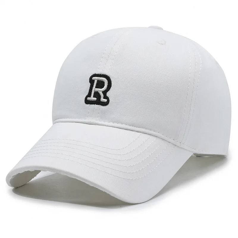 R Standard Korean Version Baseball Cap Men Women Sun Protection Hat Large Head Circumference Slim Small Face All-Match Cap