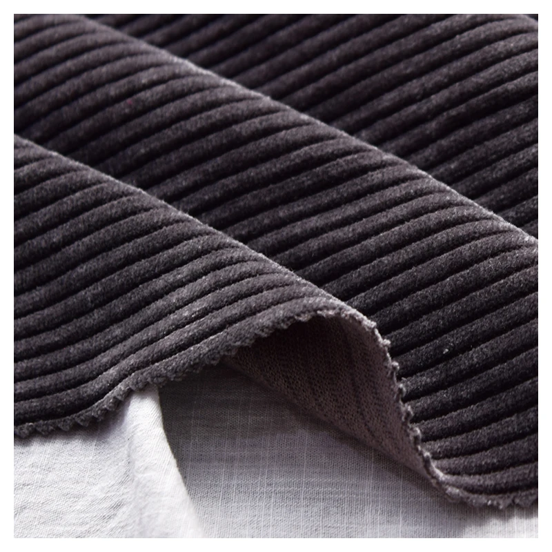  POLY SPANDEX CHENILLE WIDE STRIPE PLAIN DYED KNIT FABRIC FOR WOMEN TOPS AND