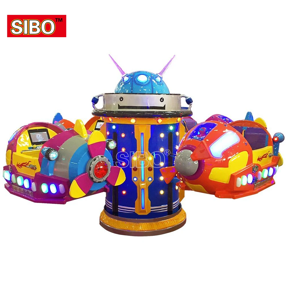 amusement park indoor electric machine equipment carousel horses plastic cartoon helicopter Swivel Chair carton