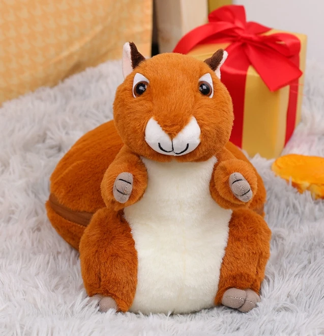 Nut Squirrel plush toy Nut wrapped squirrel gift cute simulation squirrel doll