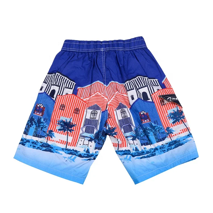 High fashion custom made colorful printed hawaiian design quick dry surf swimming shorts men