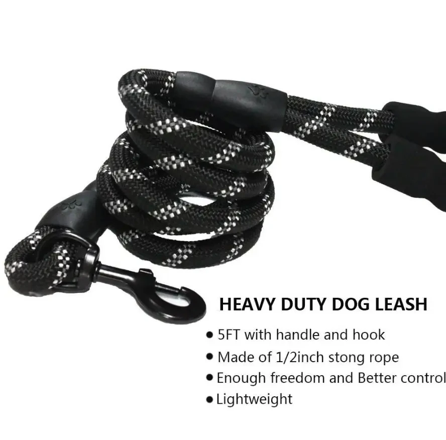 Hot Sale Pet Dog Nylon Rope Leashes Yellow Reflective Soft Pet Leash For Dogs