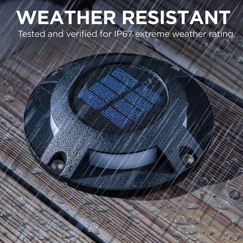 2 Color Modes Outdoor Solar Powered Wireless Waterproof dock lights Warming Step LED Deck Solar Driveway Lights