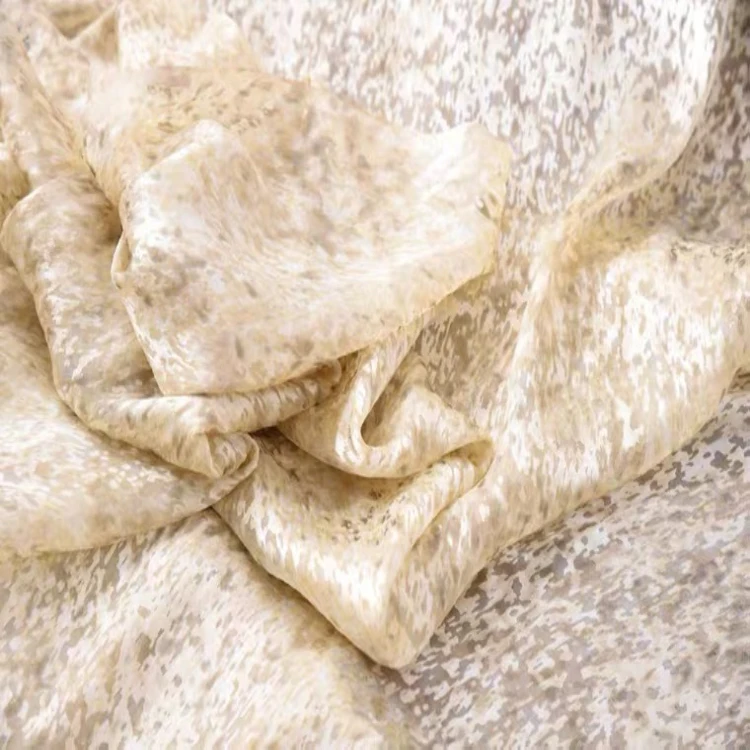 Natural white color silk burnt-out fabric silk cut floral hollow silk fabric