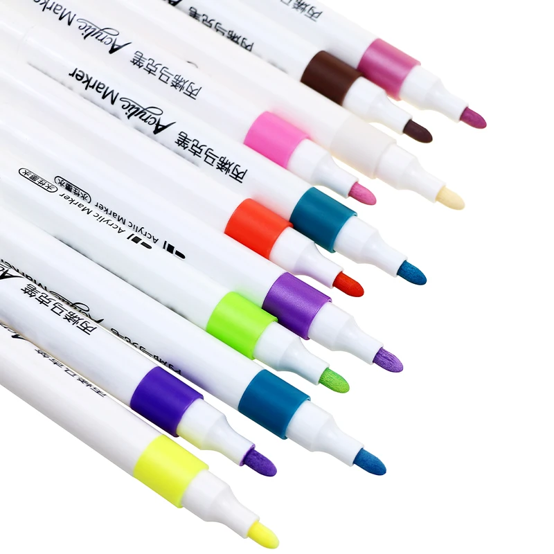 BECOL Wholesale Graffiti Painting 36 Colors Acrylic Marker Water Based Ink Acrylic Paint Marker Pen Set for DIY Painting