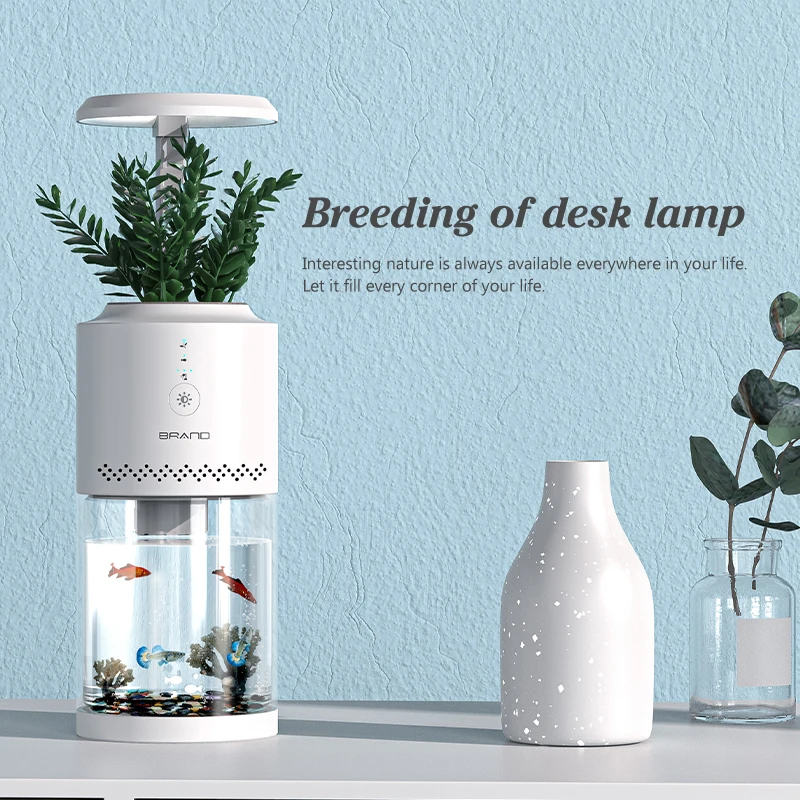 
2021 own design usb mini aquarium fish tank aquarium with led lamp portable mini plastic beauty clear acrylic tank fish 