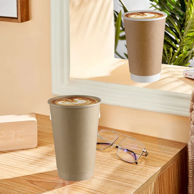 Wholesale 8oz 12oz 16oz PE/PLA/plastic free coffee paper cups custom disposable kraft hot drink Paper Cups