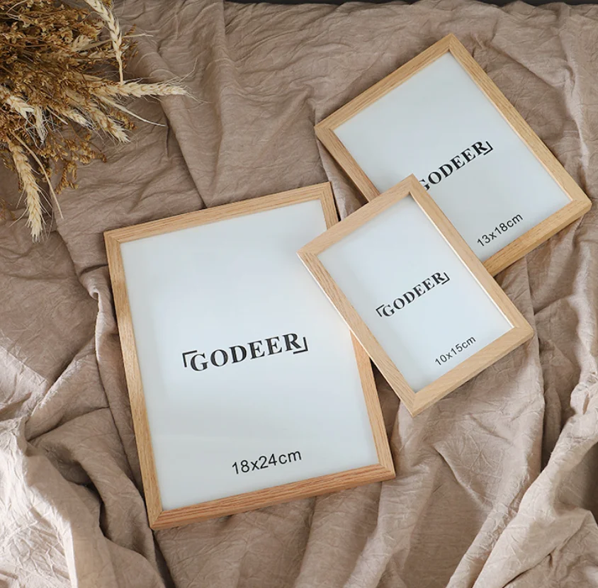 Nordic creative simple solid wood photo frame walnut beech wood custom photo frame