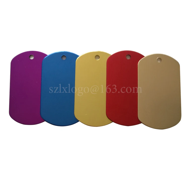 custom laser engraving aluminium QR code dog tags anodized blank metal tag dog id nameplate