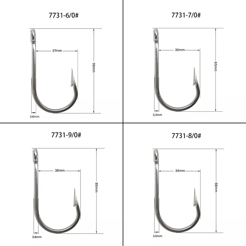 Wholesale SS 7731 Stainless Steel Fishing Hook Cast hook tip Sea Demon Hooks