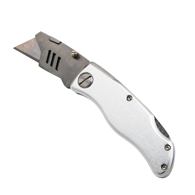 Wholesale High Quality Heavy Duty Aluminium replaceable SK5 blade Flexible folding Retractable utility knife