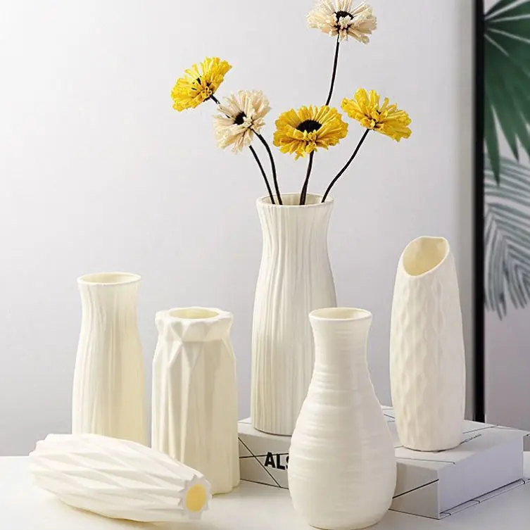 Plastic Origami Vase White  Ceramic Flower Pot Flower Vase Nordic Desktop Decoration