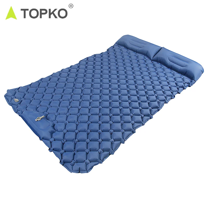 TOPKO outdoor portable picnic camping air mattress TPU ultralight inflatable single double unit sleeping pad mat