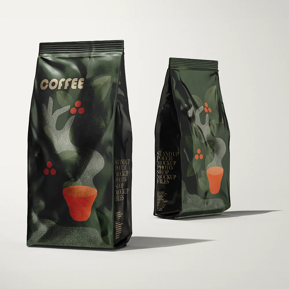 customized side gusset coffee bag with valve flat block bottom coffee packaging bag