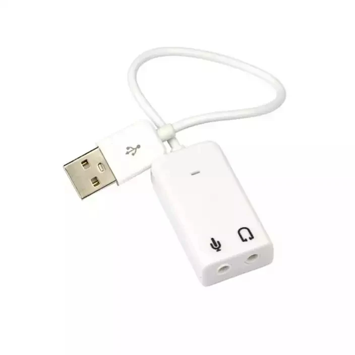 7.1-channel External USB2.0 Audio Sound Card Adapter for Laptop PC Usb Plastic White OEM Stock Professional Recording Sound Card