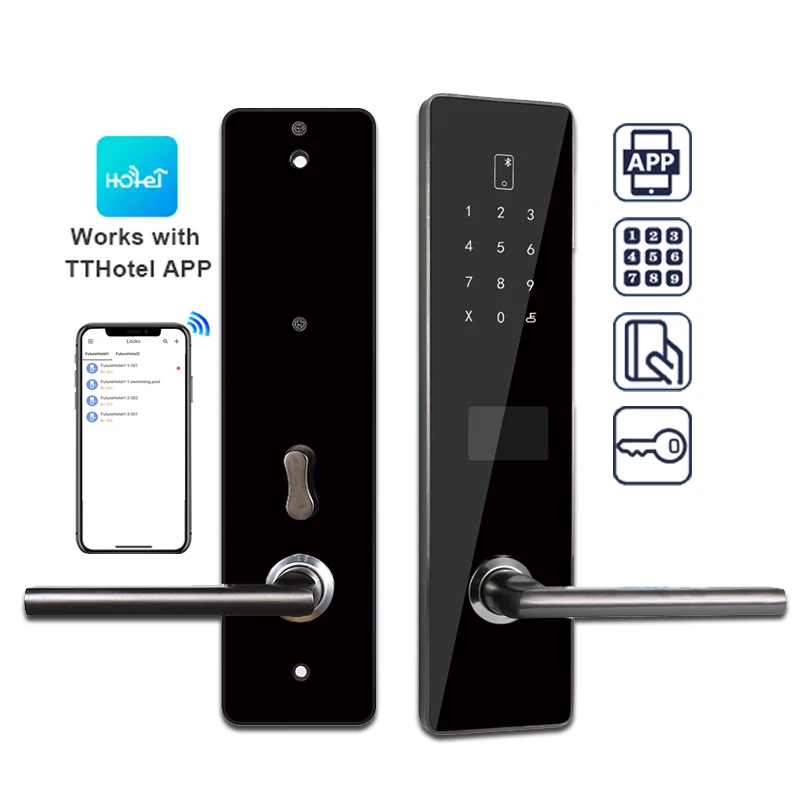 304 Stainless Steel Electronic Hotel Lock System Security Keyless Entry RFID Smart Card Door Lock for Star Hotel