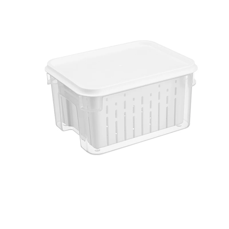 1.9L Freezer food storage container plastic food contianer with removerable drain plate & LId