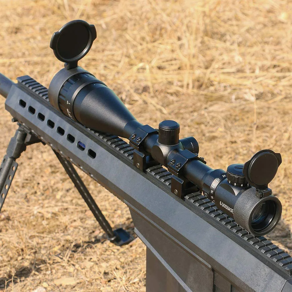 6-24X50 AOE Hunting Airsoft Air Rifle Gun Scope Red and Green Illuminated with Free Mount Sniper Mira Telescopica Visor