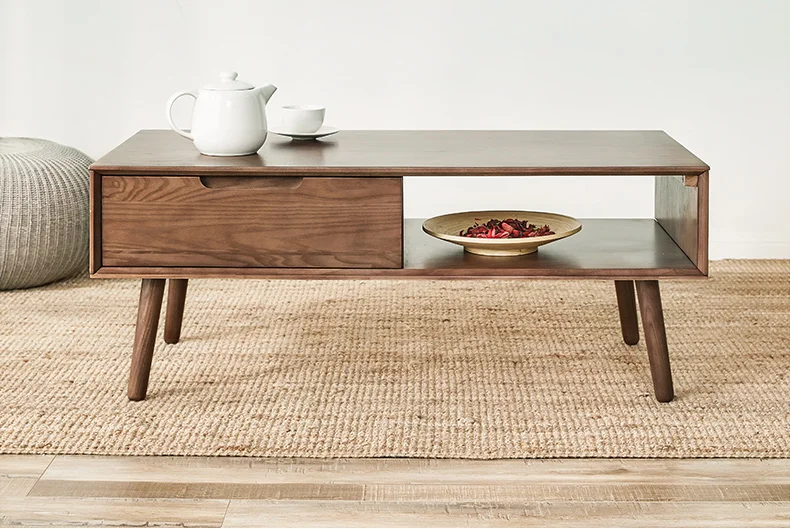 Modern Wooden Table Bed Side Desk Laptop Stand Food Tray Table Sofa Couch Chair Living Room Furniture Coffee Table White Ash