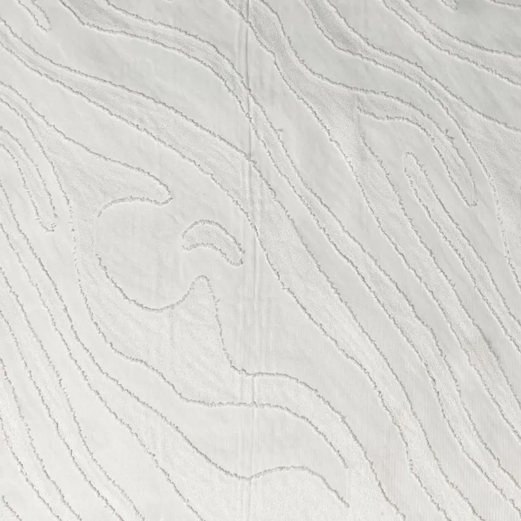 Harvest 100% polyester fancy chiffon burnout cut jacquard water wave pattern fabric for clothes