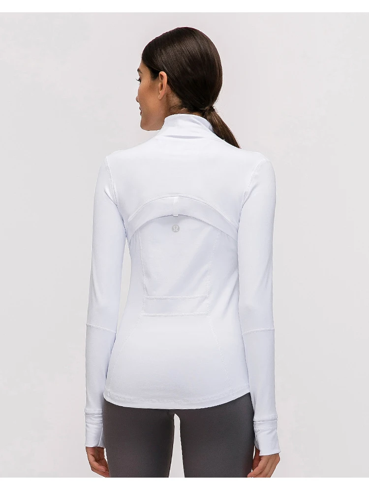 Wholesale high quality sports nylon zipper zipper stretch yoga tops
