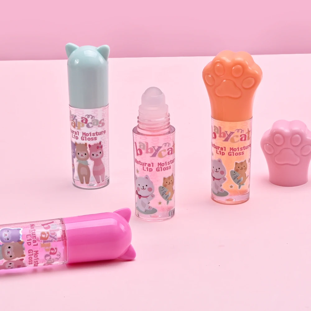 Mini Lip Gloss Color Lipstick Waterproof Roll bead lip glaze Stick Lip Balm Female  Jelly Lipstick
