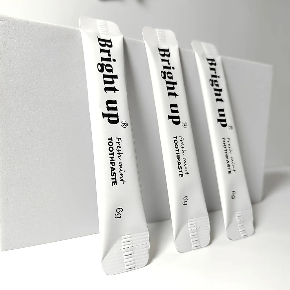 Зубная паста для отбеливания зубов в гостиницах, уход за полостью рта, небольшая зубная паста 3 г 6 г, экологически чистый пакет из крафт-бумаги, Высококачественная зубная паста