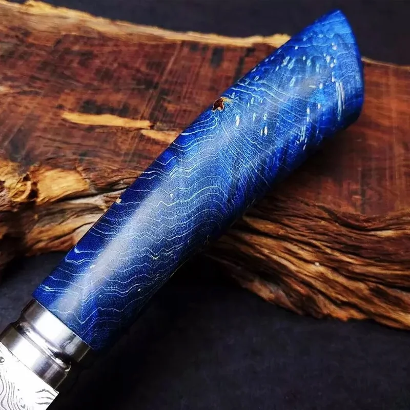 Luxury Custom Sweden Damasteel  RWL34 Damascus Steel Vinland Pattern WIth Stabilized Handle 4.5 Inch Chef knife Paring Knife