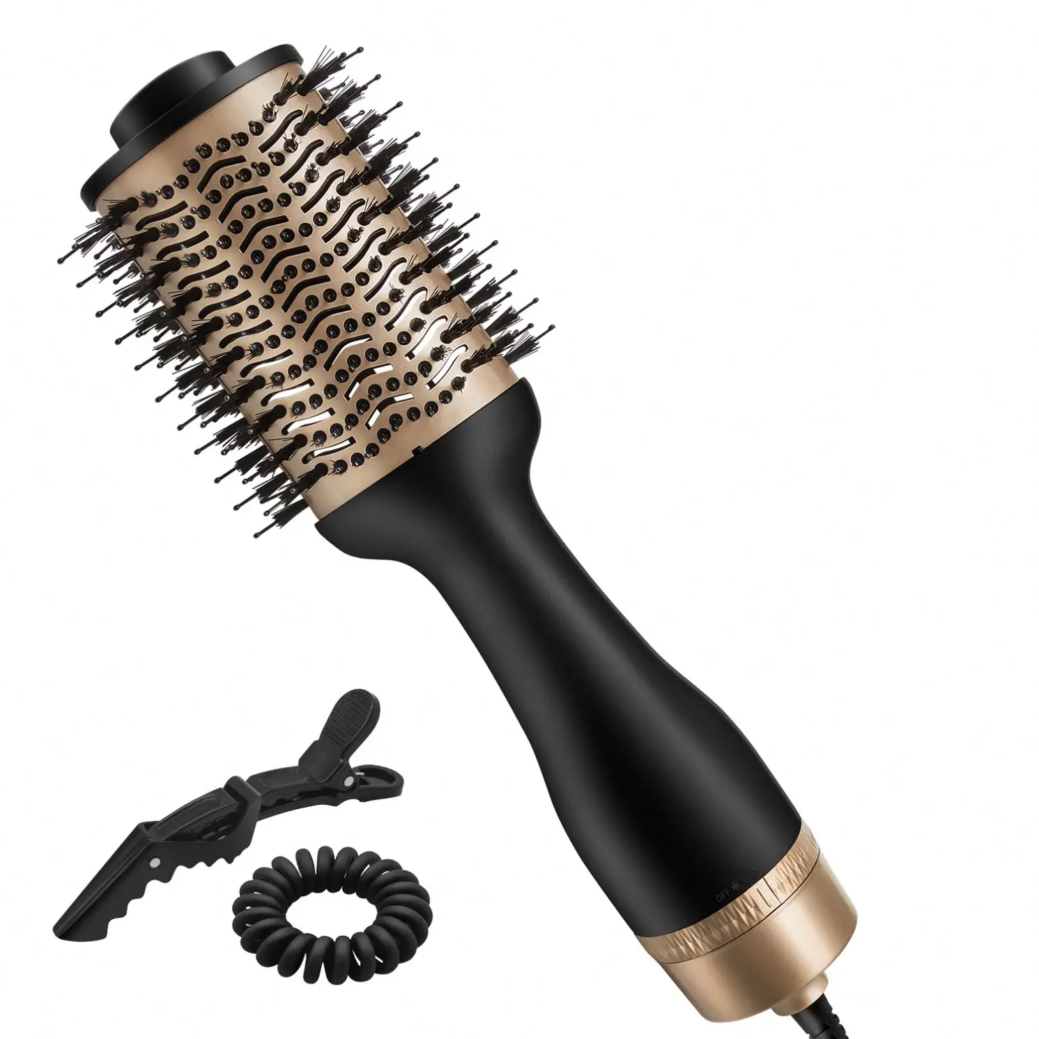 Latest 110/240V Swivel Rotating hair straightening Hot/Cold Air Hair Dryer Brush styler 5 in 1 with Infrared function