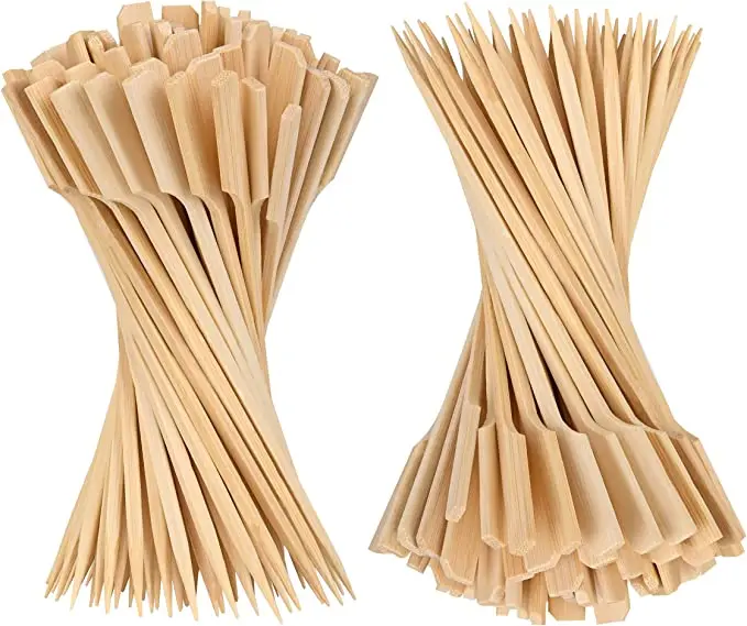 ONE BAMBOO 4.7  Bamboo Skewers Paddle Picks Cocktail Picks for Drinks Food Picks BBQ