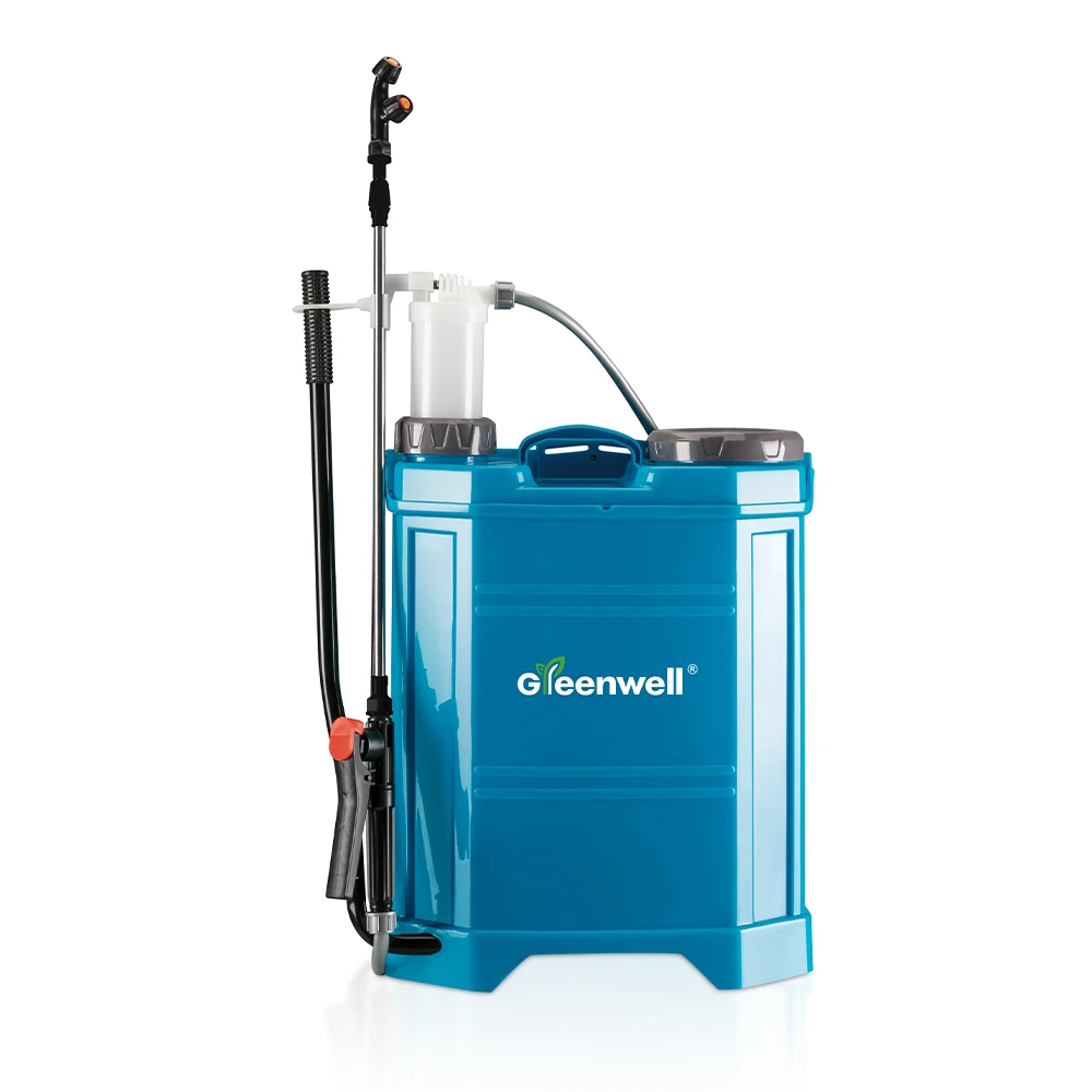 Green 16 liter manual plastic backpack hand sprayers