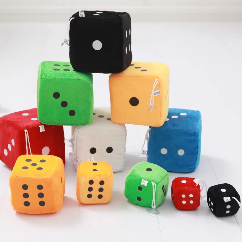 Cartoon plush dice toy suction cup pendant creative gift plush dice toys whole sale dolls cute plush
