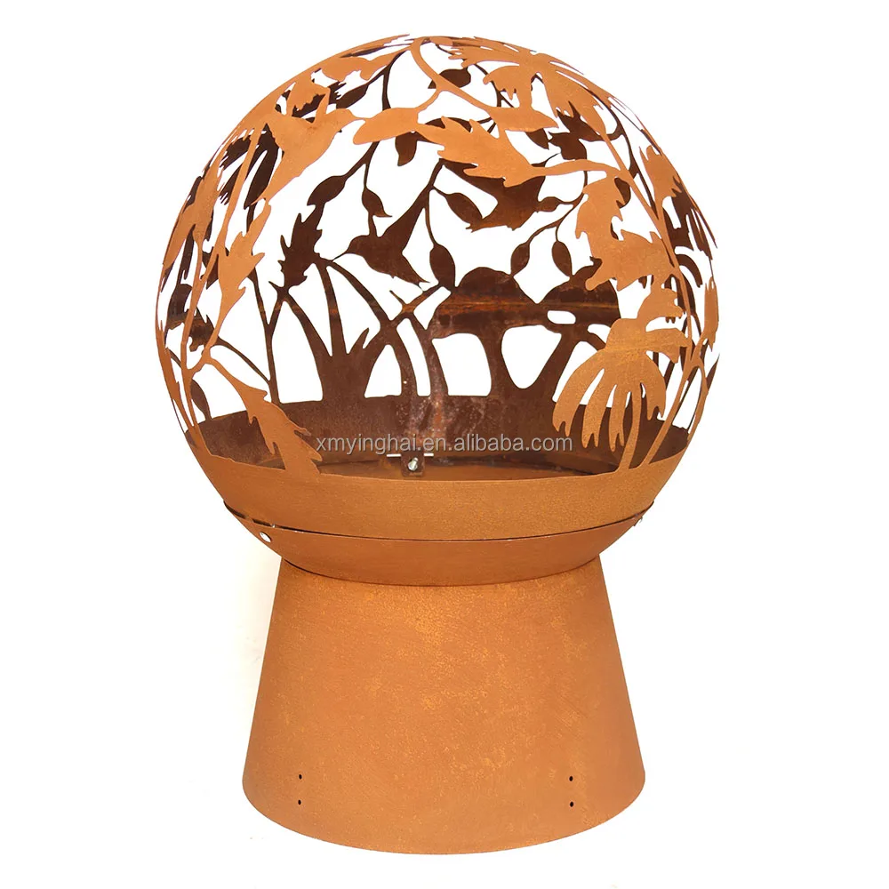 China Manufacturer Hight Quality Hollow Metal Ball Mild Steel Fire Pit Sphere for Household BBQ Garden