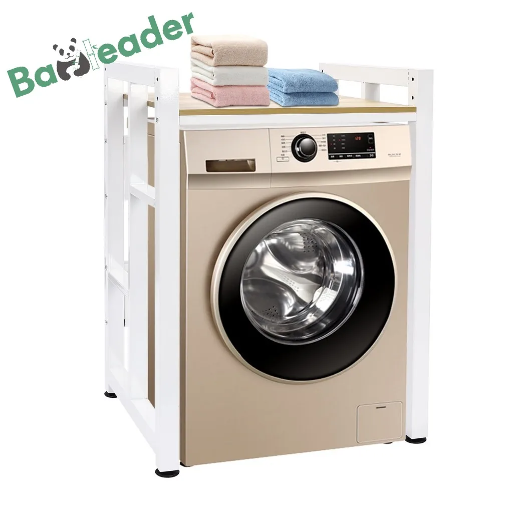 ODM/OEM Stackable Bamboo Wood Washer Dryer Organizer Adjustable Bamboo Laundry Room Storage Shelf for Over The Washer and Dryer