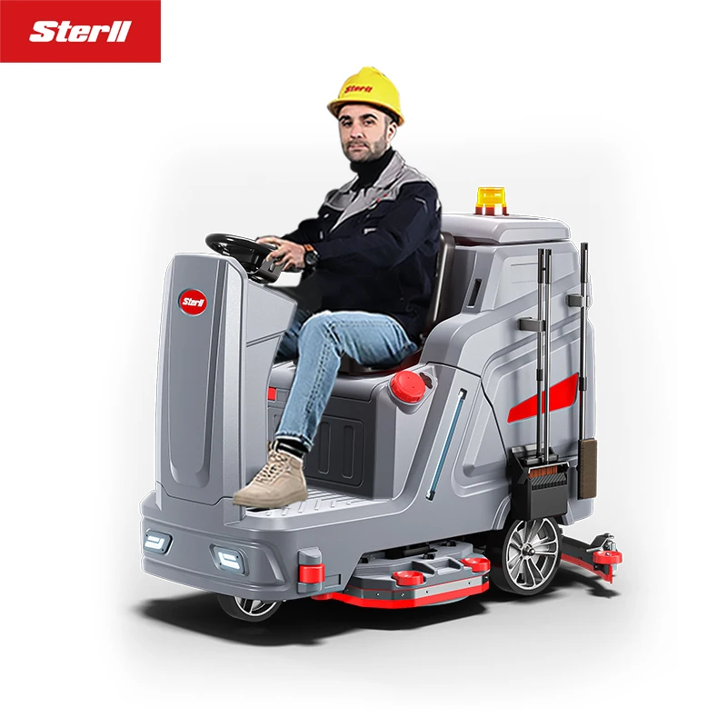 Sterll SX1100 large commercial ride on floor scrubber dual brush driving floor scrubber industrial electrical floor cleaner