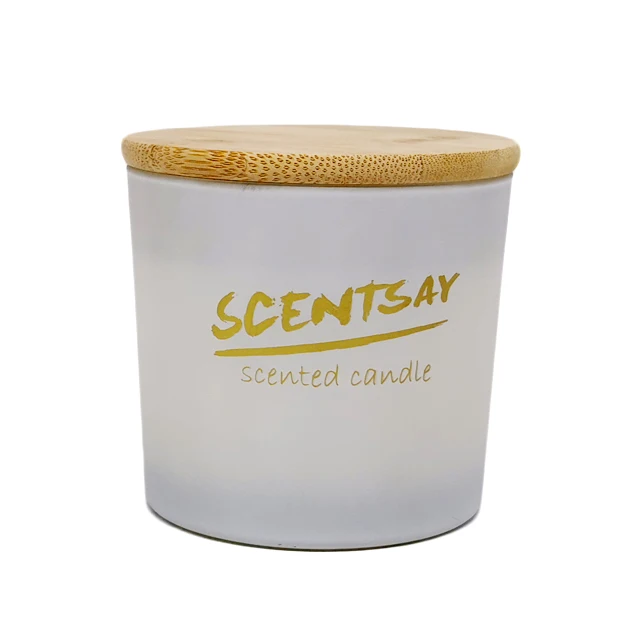 White matte/frosted glass candle jar custom fragrance scented feature candle for home decoration
