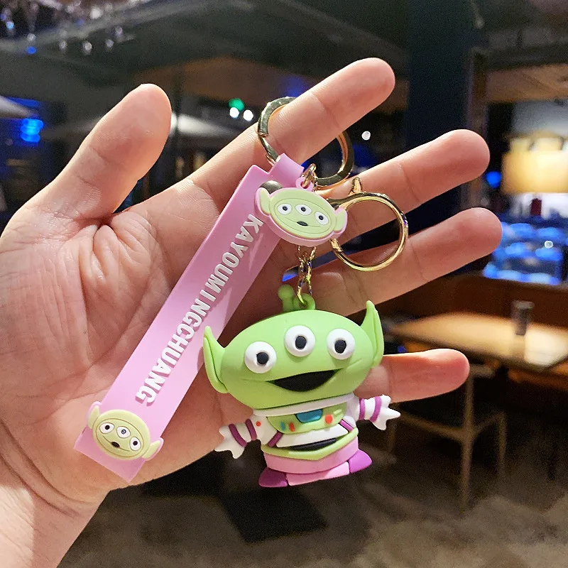 Toy  Keychain Cute Alien Dressup Buzz Cartoon Doll Keyring Creative Student Bag Pendant Car Key Chain Girl