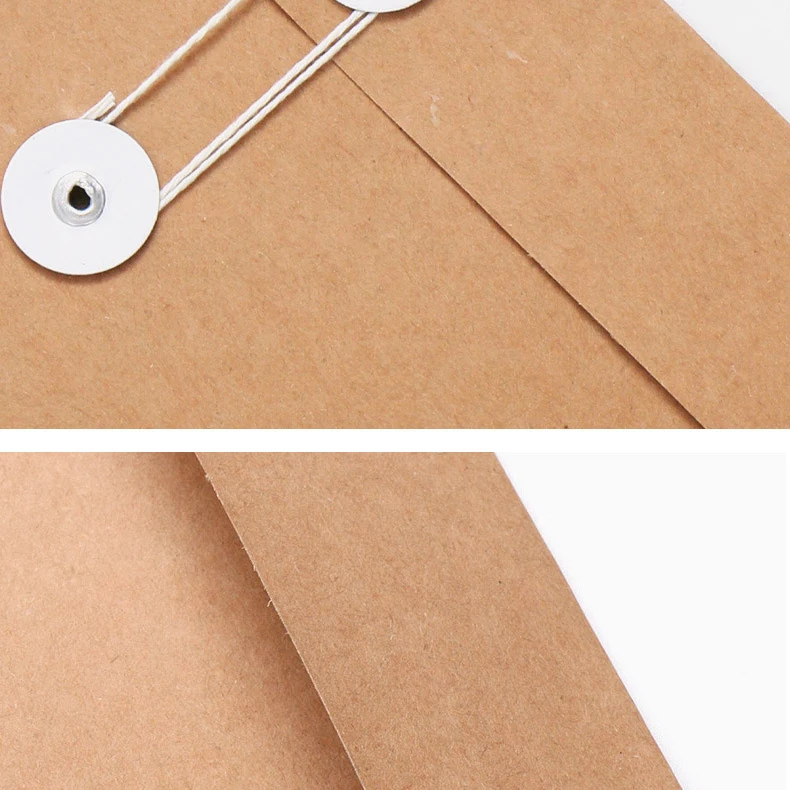 Wholesale Custom T Shirt Packaging Reusable Garment Pocket Kraft File Bag Envelope Packaging Paper Bag With String Closure