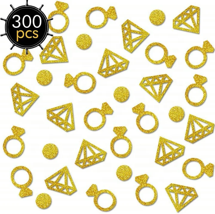 Partycool Wedding Table Decoration Party Decor Gold Table Diamond Ring Confetti Glitter Mix