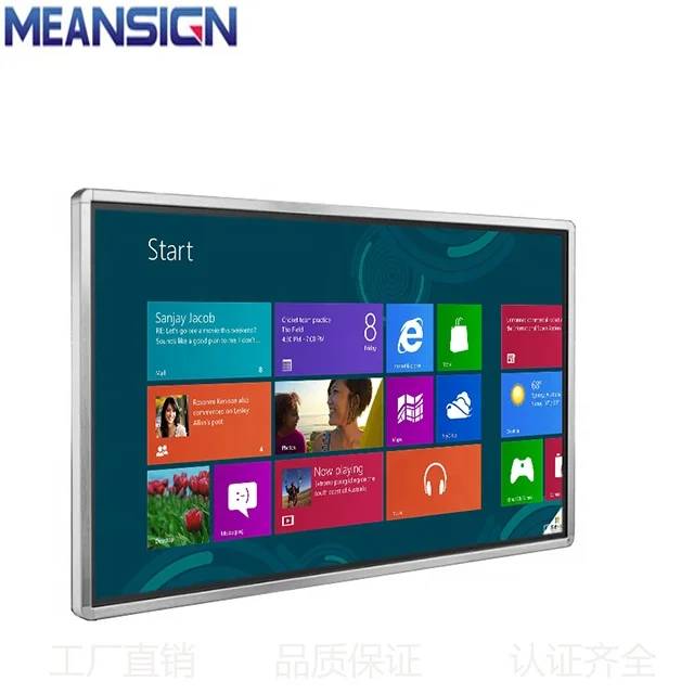 32 Inch Wall Mount Digital Signage Infrared Touch Lcd Advertising Player Indoor Touch Screen Monitor