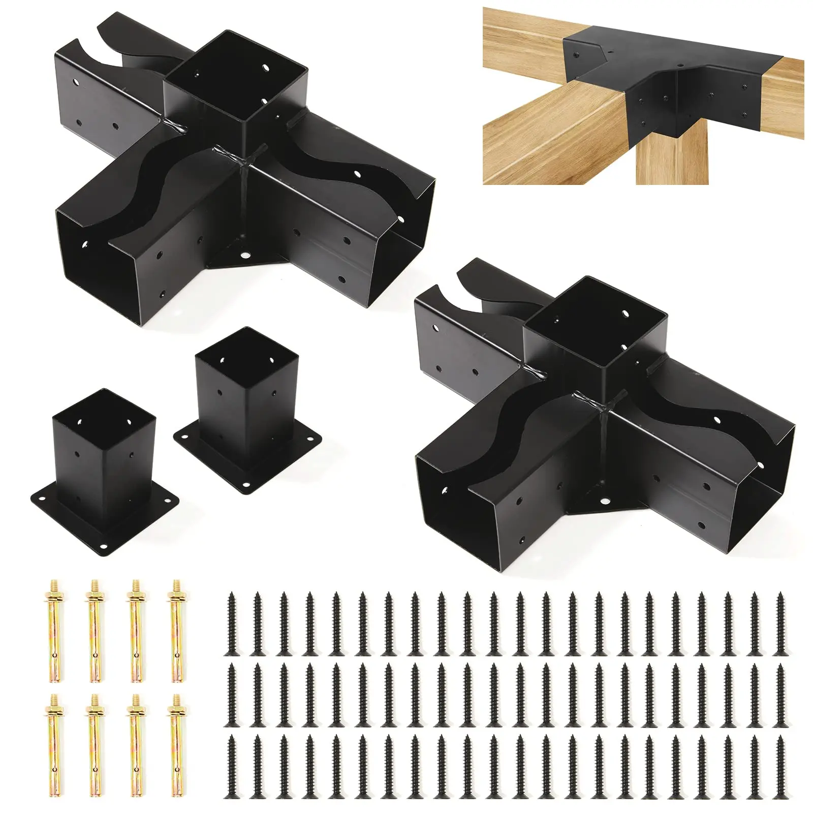Pergola Bracket Durable Steel for Wood Corner Bracket Outdoor Garden Pergola Kit Brackets