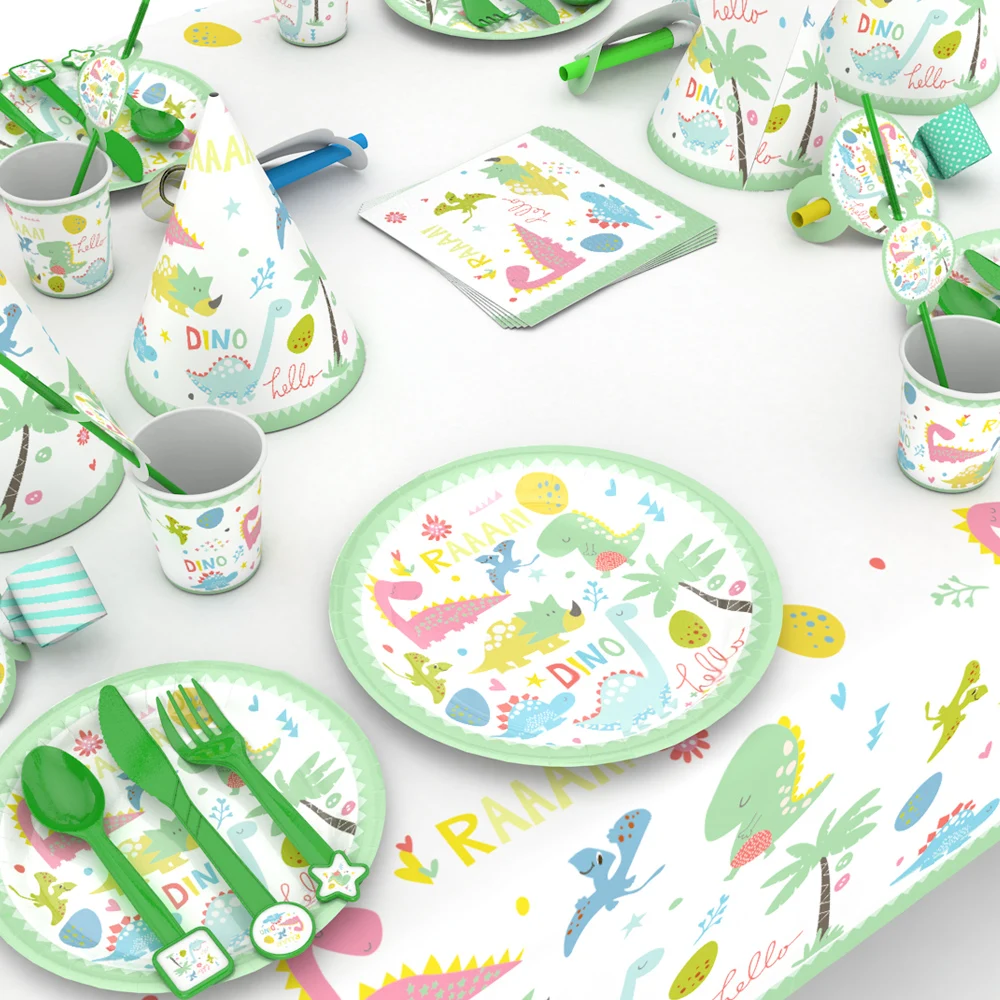 Party Things Birthday Party Disposable Paper Plate Set Tableware Party Paper Plates Sets-8guests