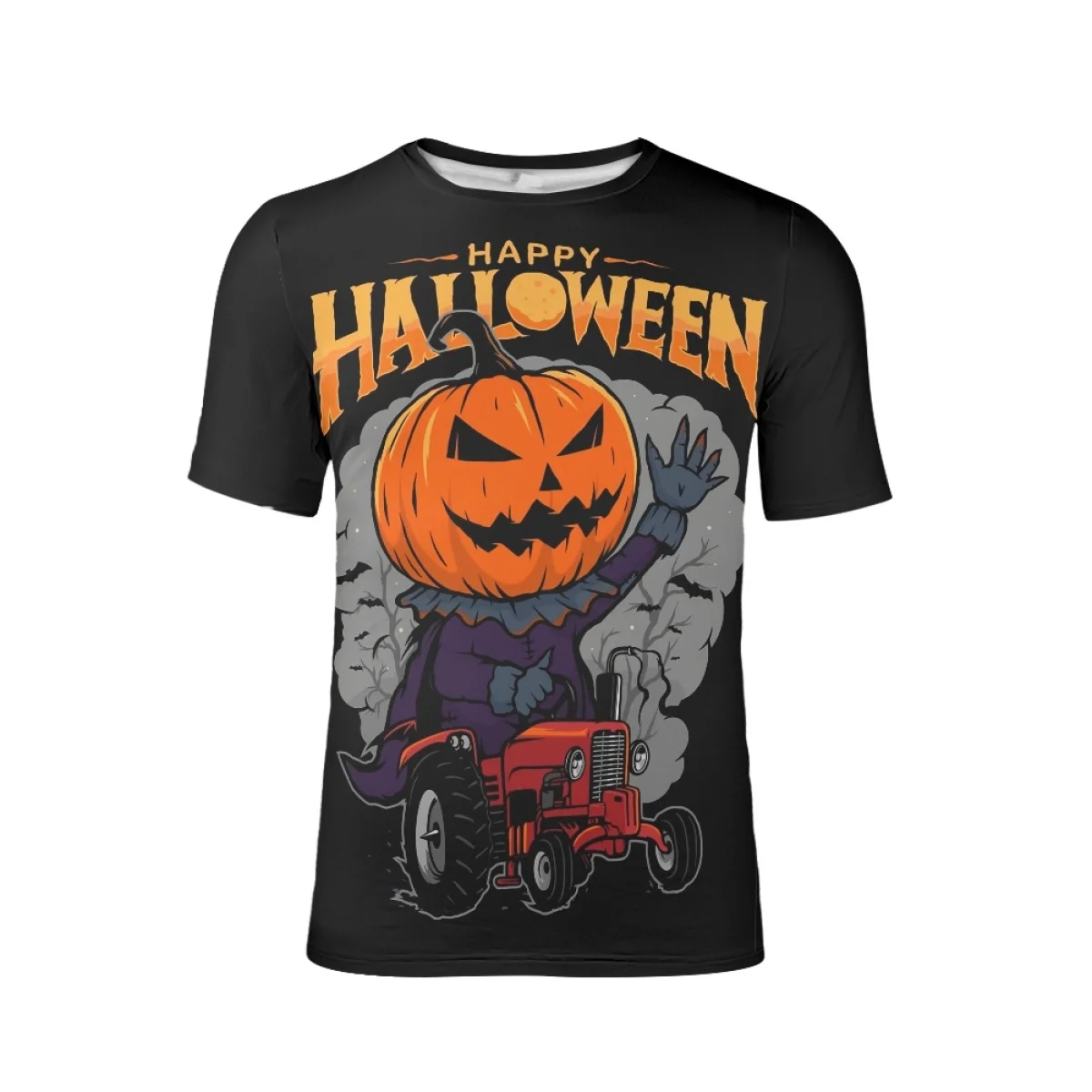 Happy Halloween Custom  Pattern Festival costume Scary Halloween Pumpkin Reggae style T-shirt samazon hot selling 2024