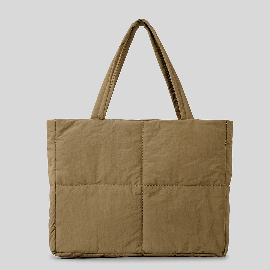 new collection Large capacity fashion simple soft plaid shoulder bag handbag gift work puffer tote bags for women wholesale