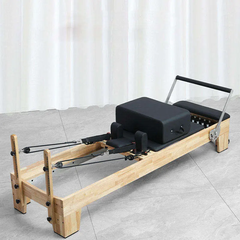 Classic Pilates Equipment Machine Yoga Aluminum Core Training Fitness Foldable Wood Rubber Tree Bed Reformer For Studio