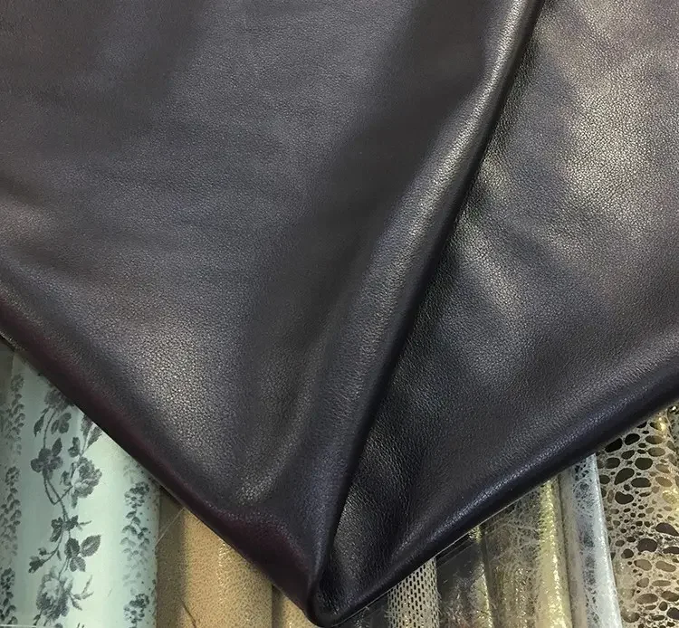 Black Milled leather 100% Genuine Cow Leather for shoes bags