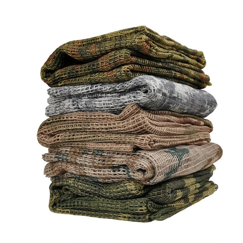 Factory custom outdoor tactical net Summer Sun protection breathable bib square CS camouflage hunting mesh mask