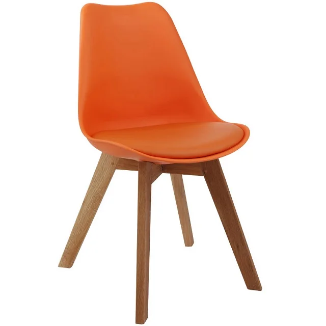 Modern PP plastic dining chair wooden industrial dining chairs restaurant