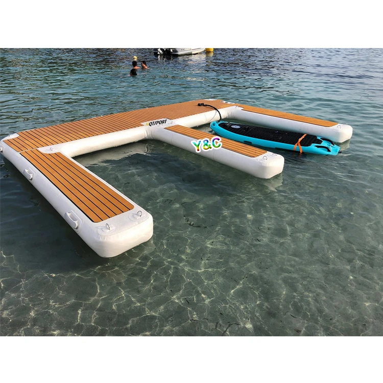 Guangzhou customized DWF floating platform water inflatable dock island floats for sale