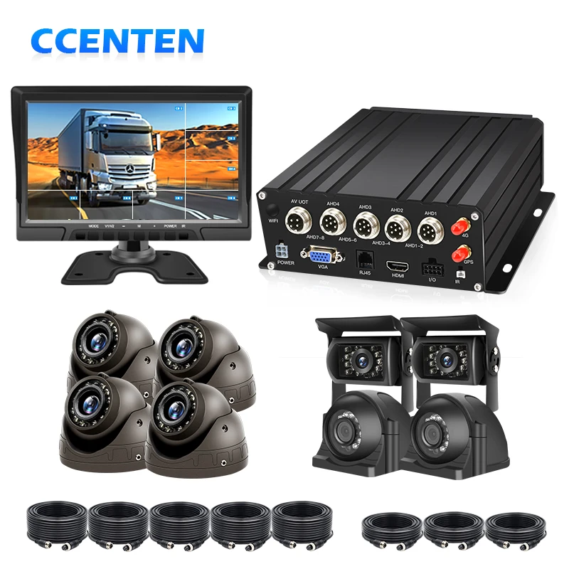 CCT School Bus Truck 7 Inch Monitor Hd 1080p 4ch Mdvr Kit 360 Car mdvr Driving Recorder mdvr monitor
